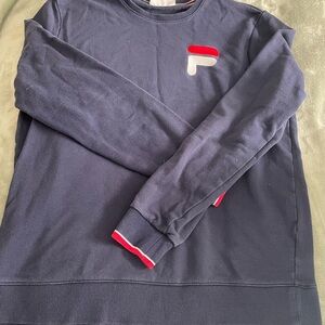 Fila Men's Crewneck Sweater in Navy with Red Accents